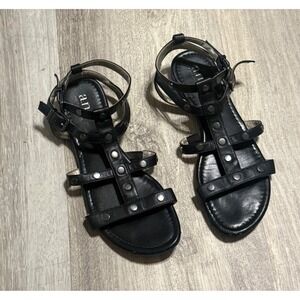 a.n.a A New Approach Black Studded Gladiator Sandals Womens 7.5 Strappy Flat